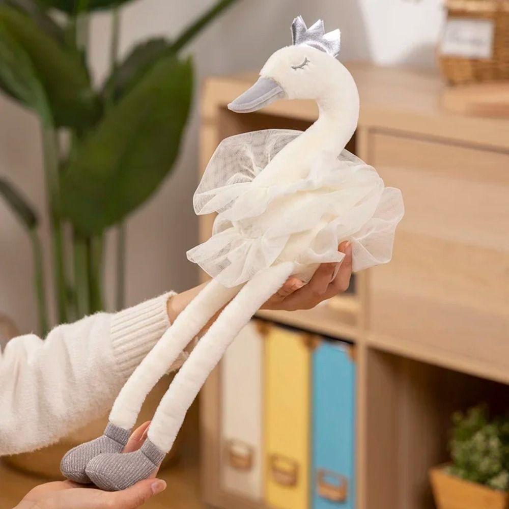 Princess Dress Stuffed Swan Doll Cute Cartoon Swan Animal Toy Skirt Swan Plush Toy  Gift for Girls