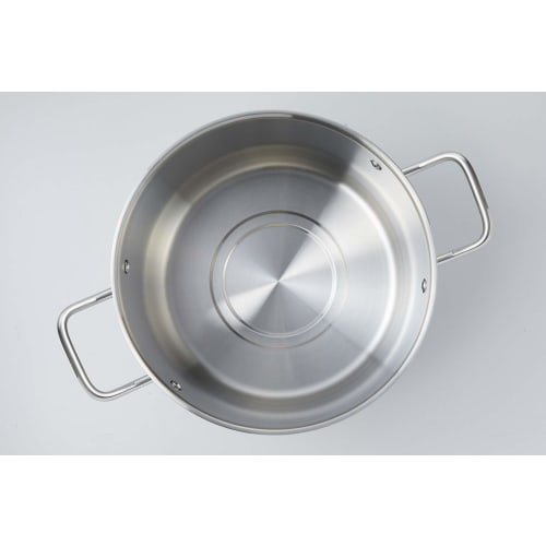 Bestco 24cm Satin Echoes Stockpot, Lightweight and Visible, Stainless Steel with Glass Lid, Induction Compatible, ND-6346