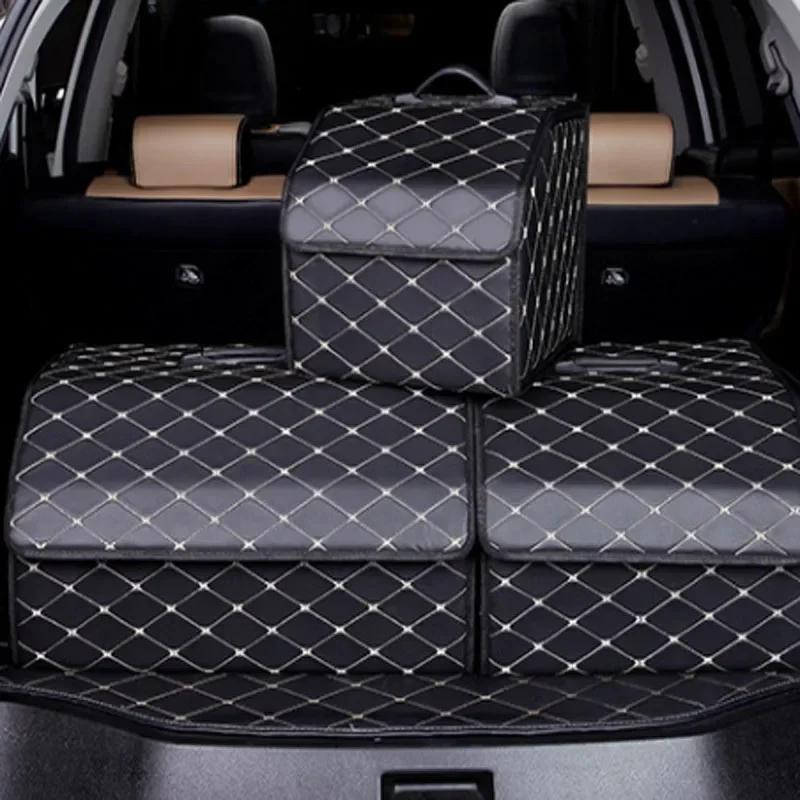 1PCS Car Trunk Storage Box Large Capacity Car Multi-purpose Tool Storage Bag Storage and Sorting Leather Folding Emergency Bag