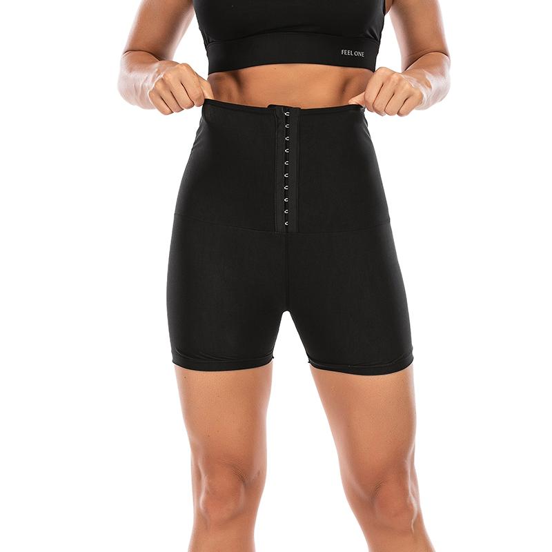 Frauen PU Thermo Sweat Sauna Shorts Taille Trainer Abnehmen Fitness Shapers Shorts