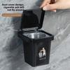 Stainless Steel Wall-Mounted Ashtray with Lid - Contemporary Irregular Shape, Dust-Proof Design for Bathroom & Home Decor