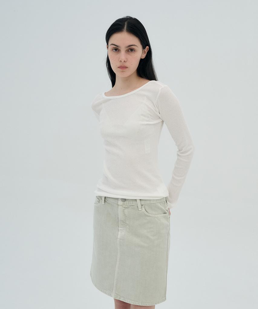 Jeonggamseutyudio Pigment Dyed Denim Skirt_3 Color