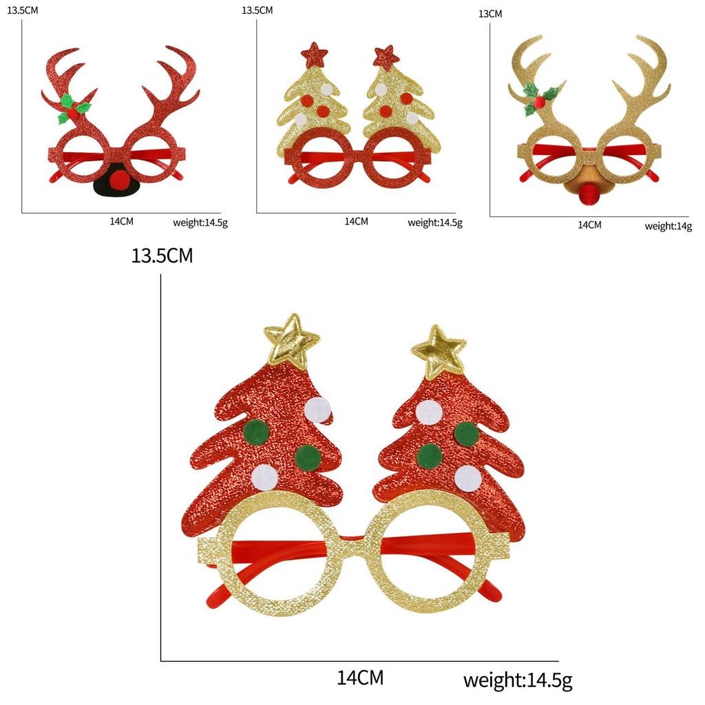 Christmas Cartoon Style Glasses With Playful Reindeer Antlers Perfect For Events Holiday