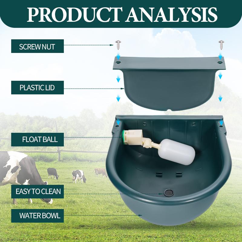 Automatic Horse Cow Drinking Water Bowl Water with Float Valve Livestock Water Dispenser Water Trough for Dog Cattle Sheep