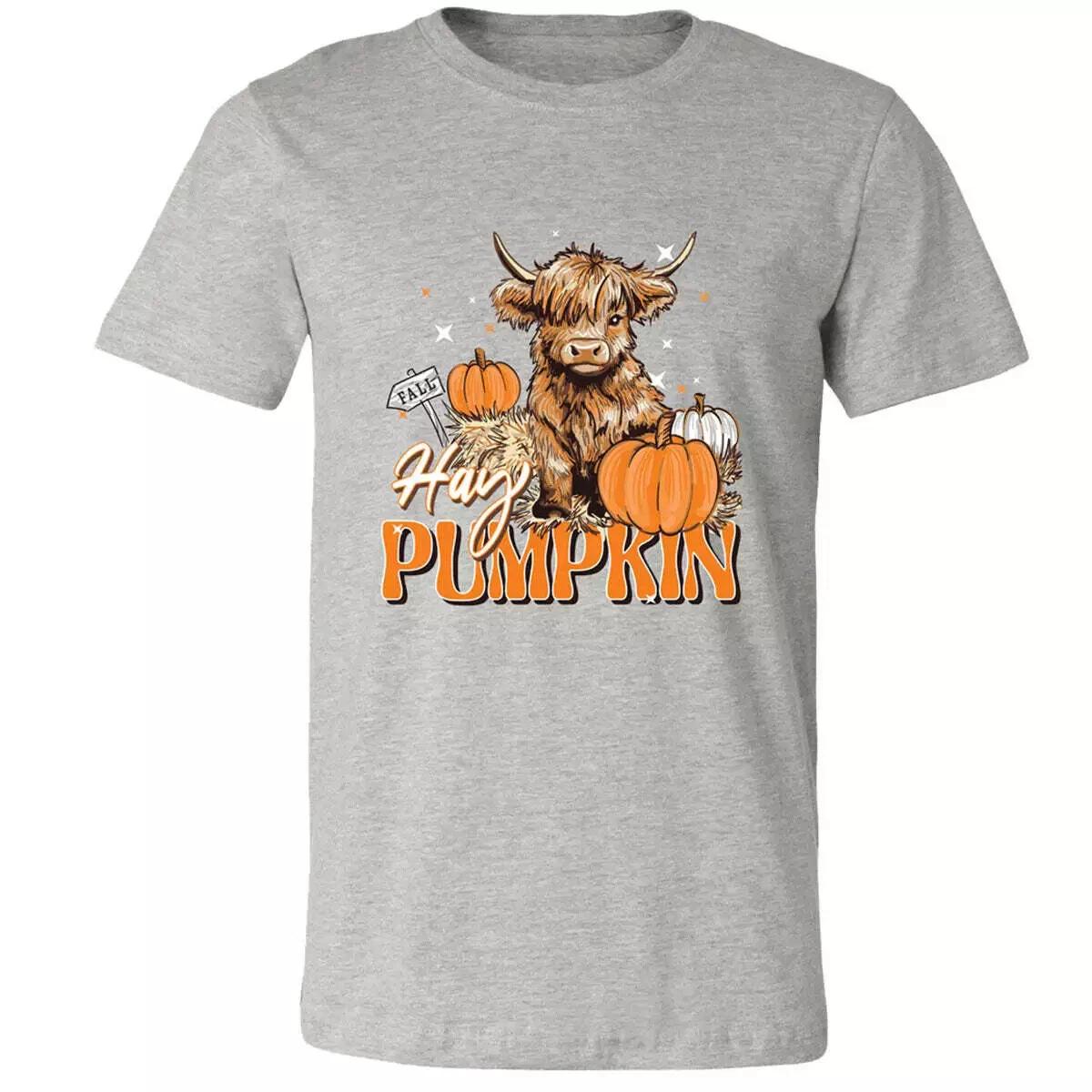 NEW GIRLIE GIRL HEY PUMPKIN COW T-Shirt L