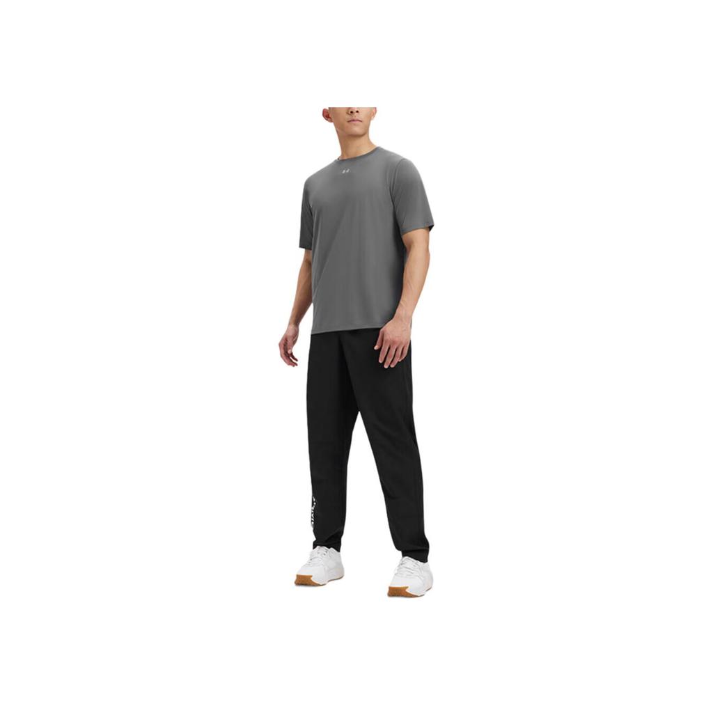 Under Armour Ss25 Ef Perf Logotipo Gráfico Calças Esportivas Masculinas de Corte Reto e Solto Calças Pretas 6007559-001