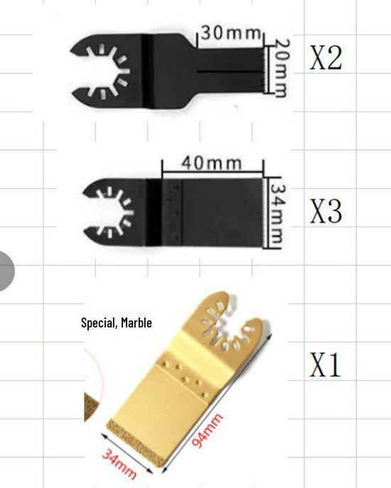 Multitool Electric Saw Blade Set for Woodworking and Metal Cutting