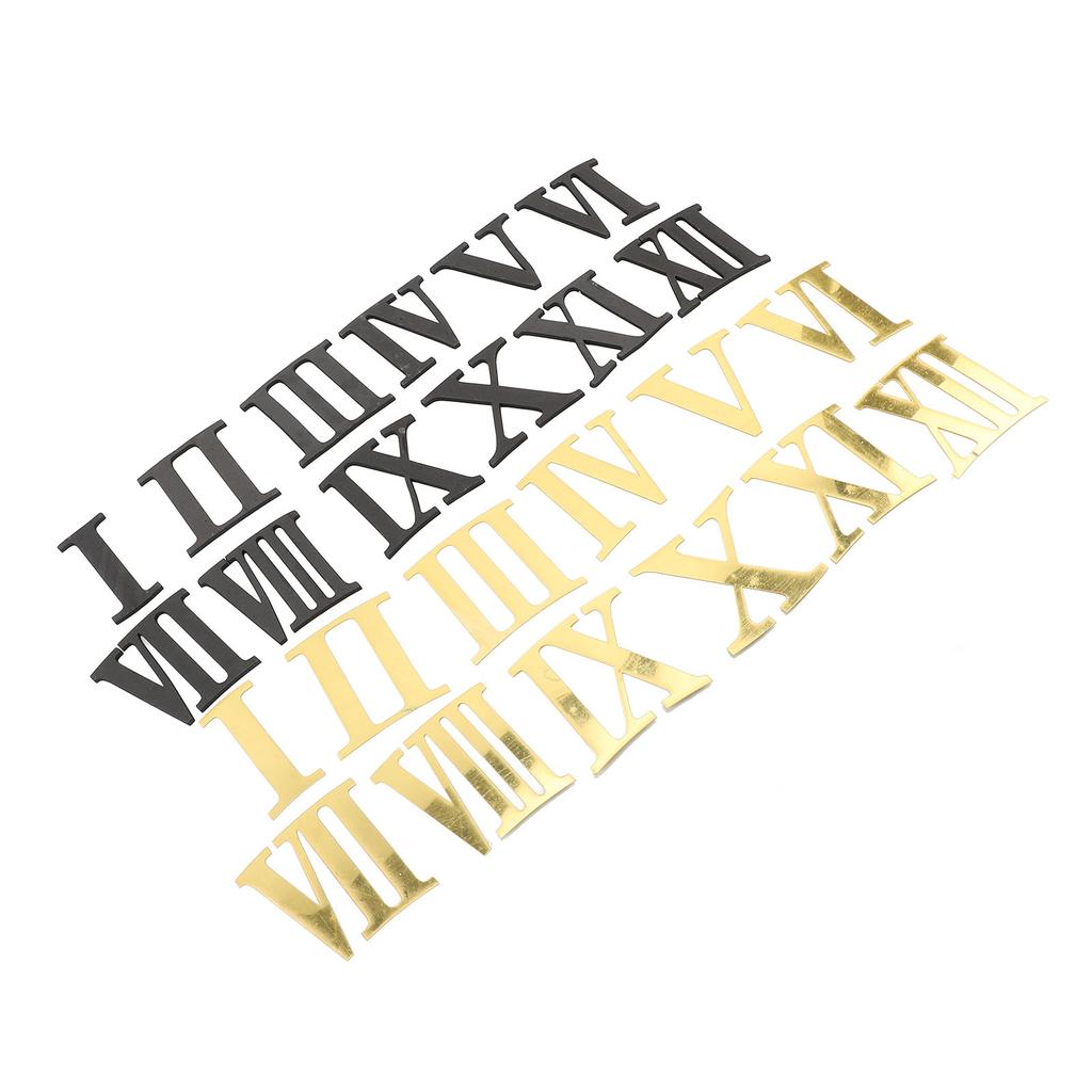 3D Kendin Yap Duvar Saati Kendin Yap Yenilikçi Romen Rakamı Tasarımı Altın Ayna Gümüş Akrep Modern Duvar Saati