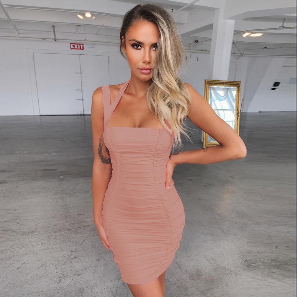 Women's Sexy Backless Halterneck Hip-hugging Dress