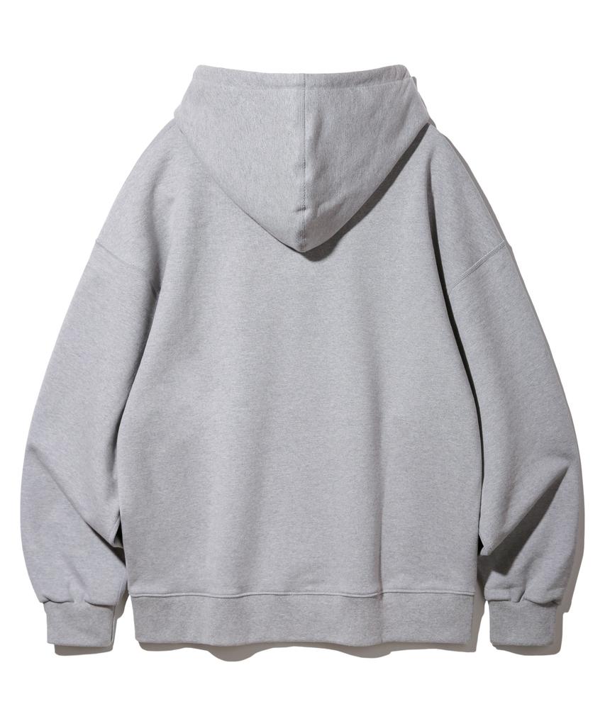 Bakken Color Point Lettering 2-Way Zip-Up Hoodie Bk7984_Gray