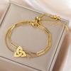 Dawapara Irisches Dreifaltigkeitsknoten Armband Triquetra Glücksbringer Spiritueller Partner Schmuck Edelstahl Neujahrsgeschenk