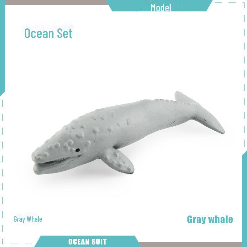 Marine Animal Model Set: Shark, Turtle, Dolphin, Whale, Penguin, Crab, and Seabed Creatures