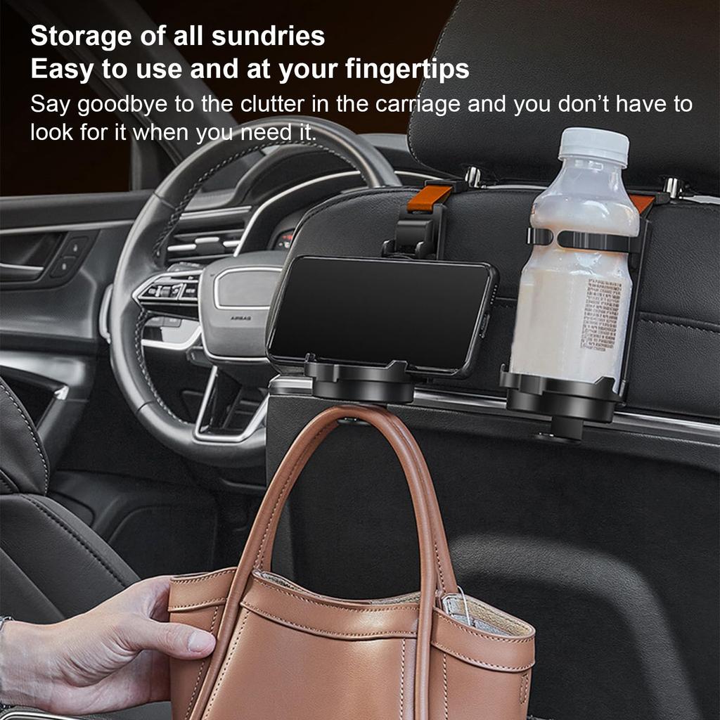 Back Seat Headrest Cup Holder, Car Back Seat Cup Holder Car Multifunctional Hook