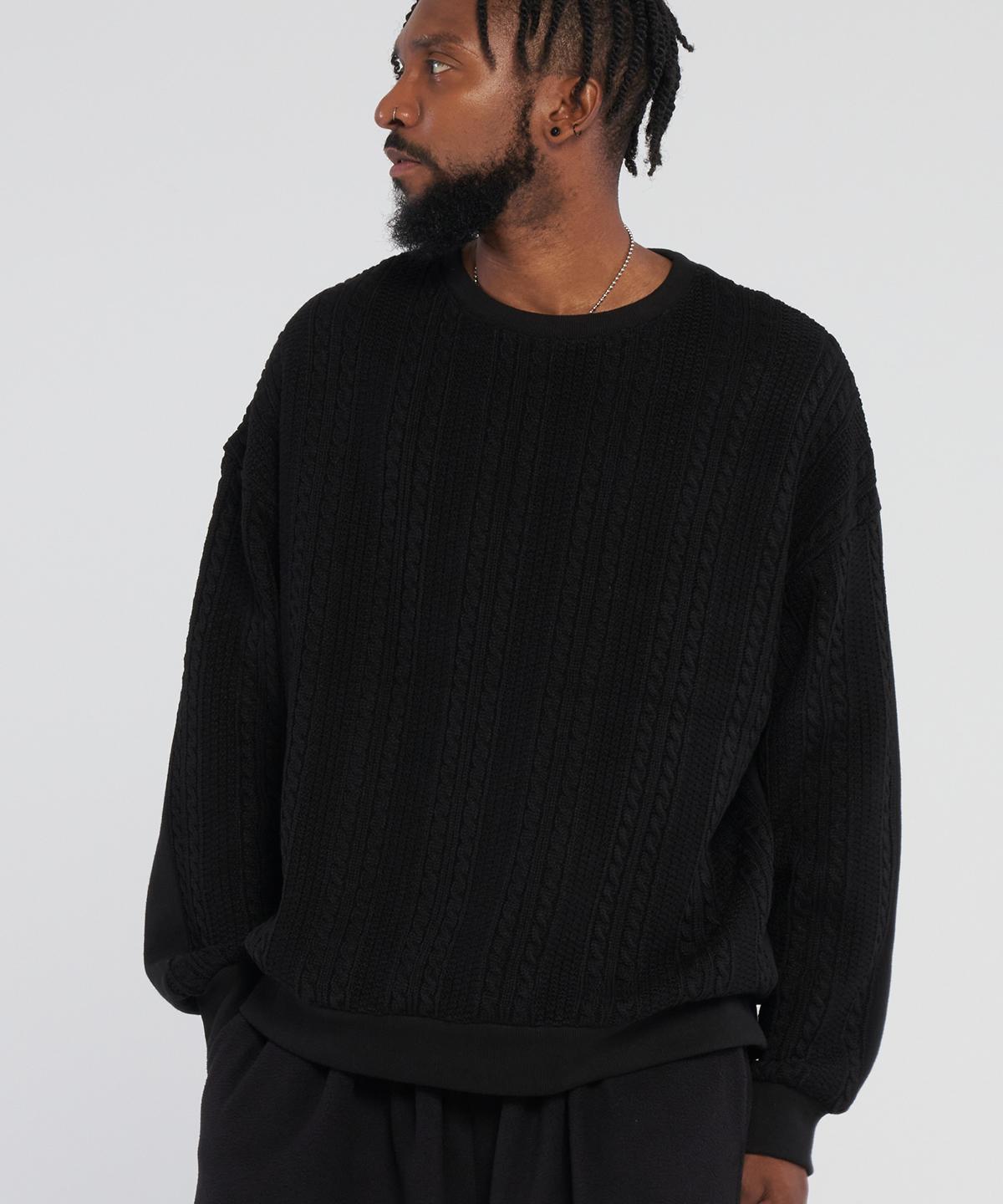 Tener Twisted Knitwear Colored Sweatshirt_Black F
