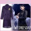 Kids Wednesday Addams Costume With Stylish Suit Design For Halloween And Role Play