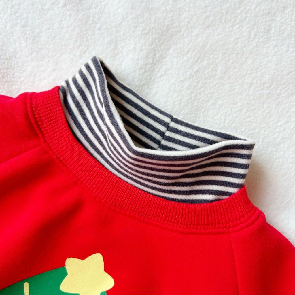In Stock: Boys’ & Girls' Cotton Velvet Christmas Patchwork Collar Hoodie
