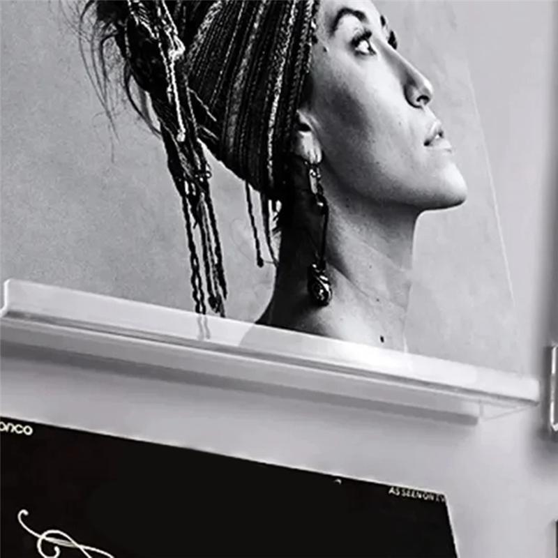 Practical-8PCS Acrylic Record Display Stand Clear Wall Mounted Vinyl Record Holder Shelf LP Record Album Stora