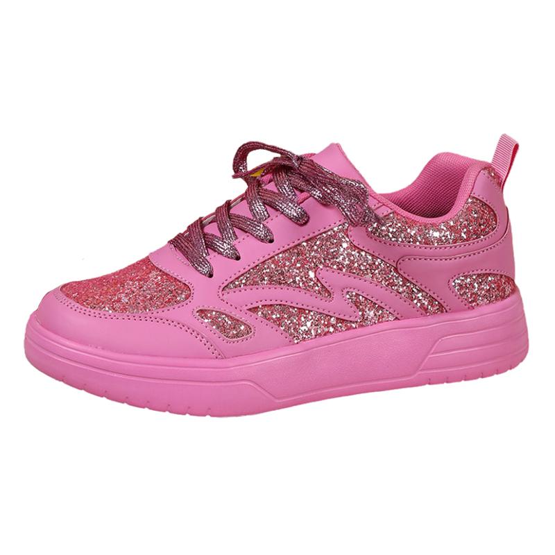 EOFK Women's Glitter Platform Wedge Athletic Tennis Walking Shoes Sparkly Sequin Lightweight Casual Comfort Fashion Sneakers