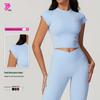 Camiseta de Corrida Feminina Ecológica Reciclada de Secagem Rápida Alta Resistência com Mangas Curtas 8799