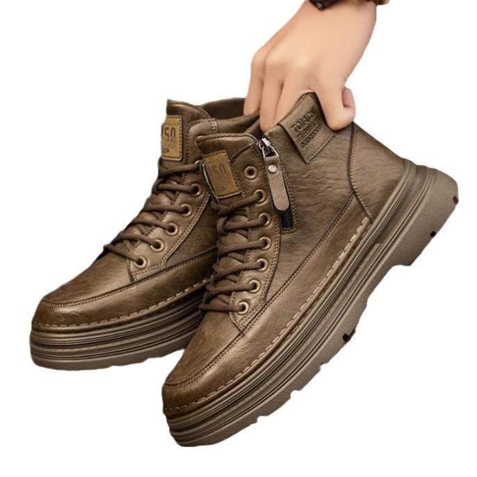 Martin boots men's winter black British style high-top knight boots men's outdoor middle-help combat training tooling leather boots