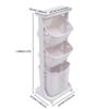 Bathroom Clothes Storage Laundry Hamper Basket Sorter Organizer Shelf Rolling Cart Laundry Modern Minimalist White Baskets