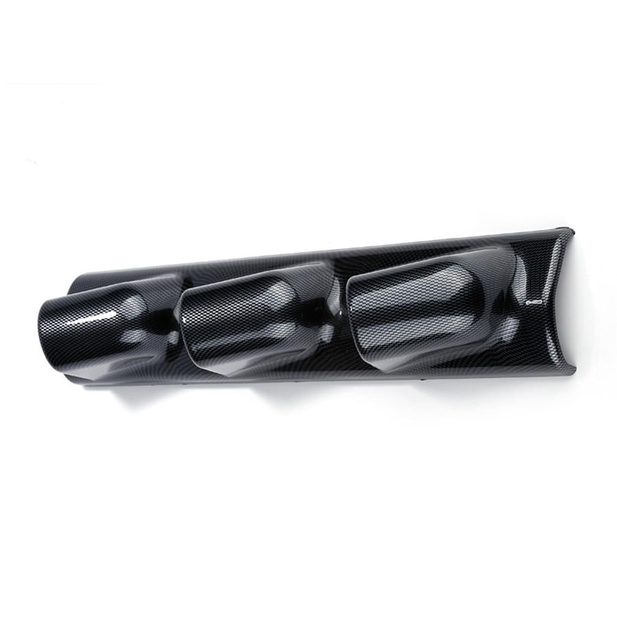 Carbon Fiber Look Car Dash 3 Hole Triple Gauge Meter Mount Holder Pod 52mm
