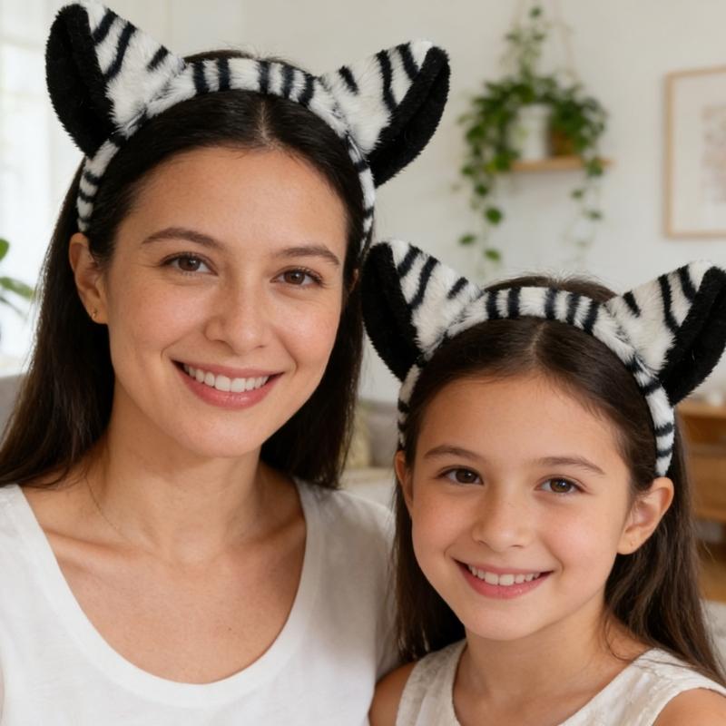 1/3Pcs Kids Zebras Costume Set Zebras Ear Headband Tail Bowtie for Halloween Christmas Cosplay Animal Dressing Up Set