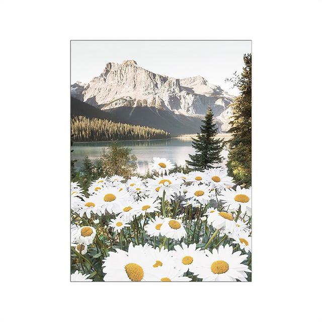 

Белые цветы, растения, настенные картины, холст, картина, весенний свежий пейзаж, постер и печать для современной гостиной, домашний декор 40X50cm No Frame