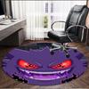 Kulatý koberec s potiskem Gengar, Omyvatelný podlahový koberec, Do předsíně, Koleje, Prádelna, Kancelář, Pracovna, Domácí dekorace, Dárek k narozeninám, Vánocům