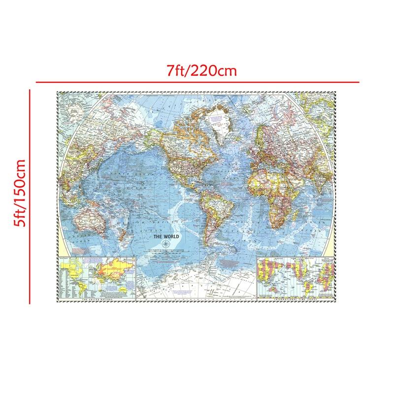 -MAP- World Map (1960) World Map Poster Prints Wall Posters,Tourism/Educational Tool,Decorative Hanging Picture