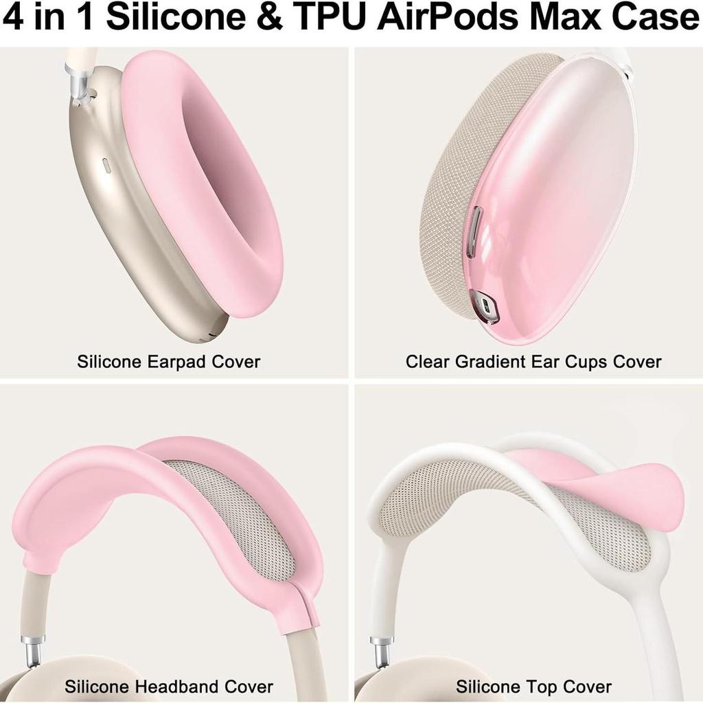 AirPods Max TPU Transparent Gradient Protective Case: Headband & Ear Cup Cover