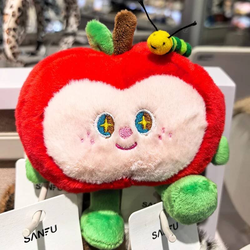 TK Popular Surprise Red Apple Gift Plush Doll Apple Hiding Bugs Doll Creative Pendant Keychain Girl Gift Xmas Surprise Gift
