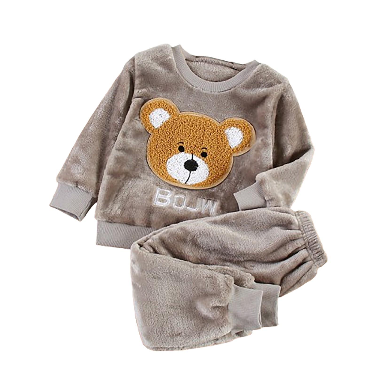 

Комплект домашней одежды из фланели для мальчиков и флисовая пижама из двух предметов 130 хаки