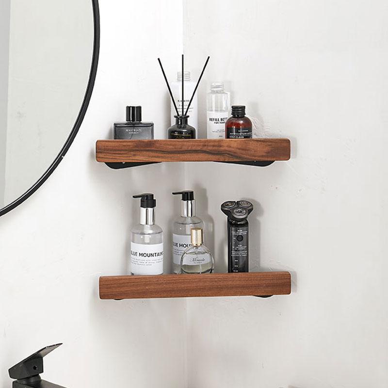 Wooden Bathroom Triangle Shelving Wall Mounted Bathroom Shower Storage Rack Black/White Aluminum Corner Rack Bathroom Shelf