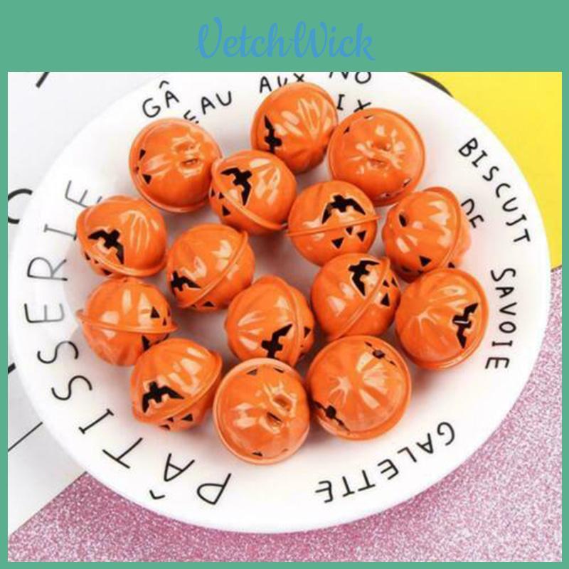 Set Of 5 Or 10 Charming Metal Halloween Pumpkin Bells For Enchanting Decor