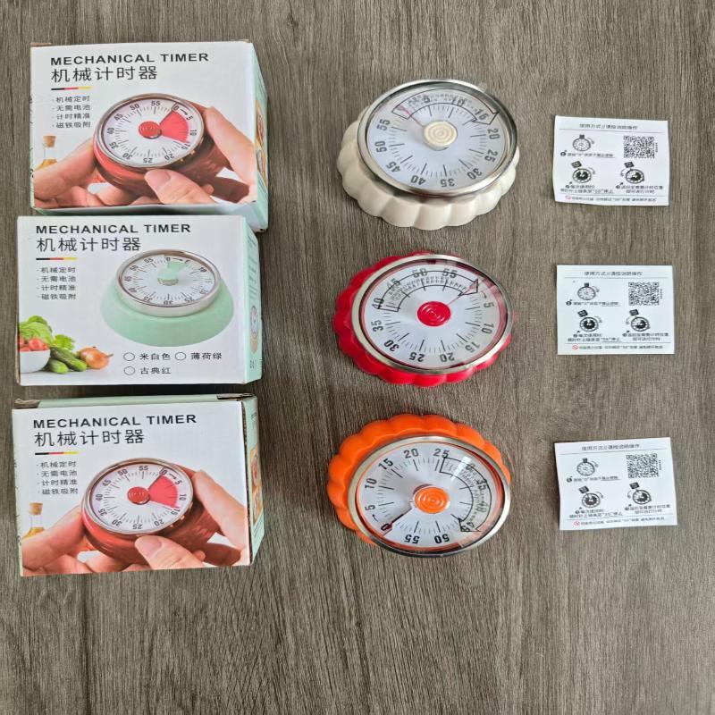 Cute Pumpkin Mechanical Timer No Battery Needed Kids Self-Discipline Timer Stands And Magnetic Kitchen Cooking Timer