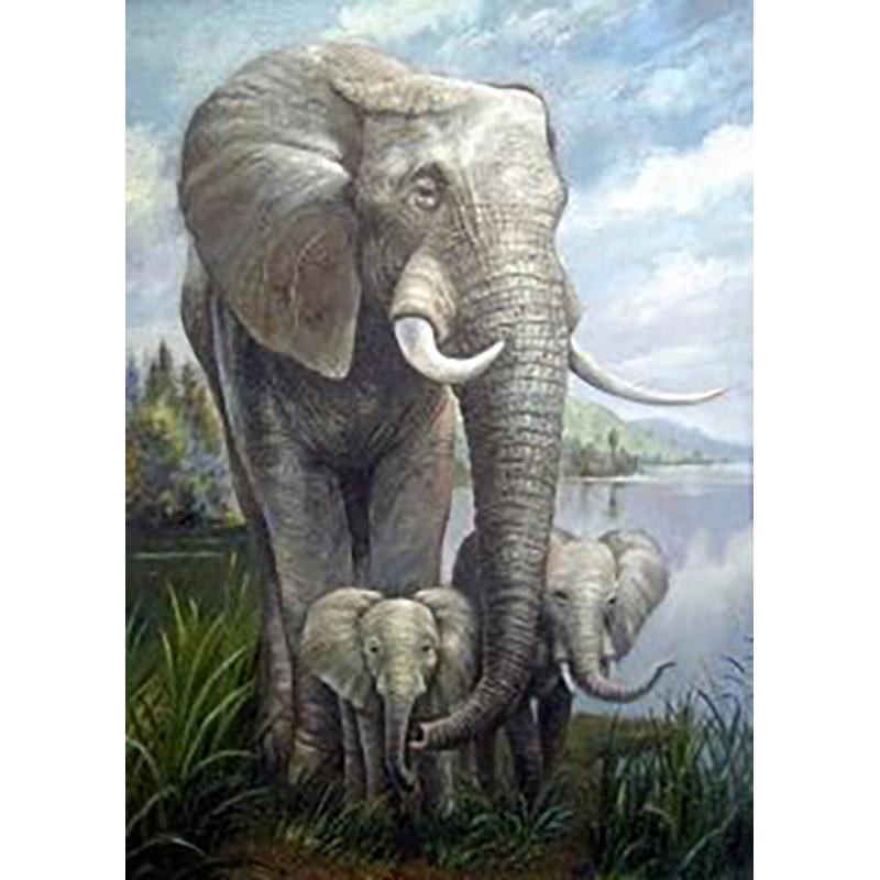 Diy Elephant 5D Diamond Painting Full Round Drill Cross Stitch Animal Diamond Embroidery Rhinestone Home Decor Wall Art Gift