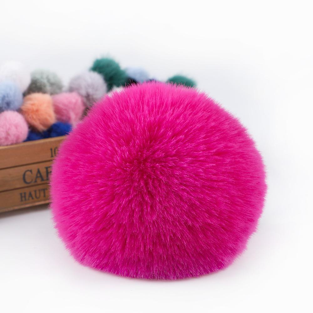 1 Pieces Faux Fox Fur Pom Pom Balls DIY Hat Beanie Accessories with Elastic Loop for Hats Keychains Scarves Gloves Bags Shoes