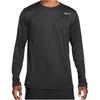 Nike Camiseta de Manga Larga y Cuello Redondo de Color Sólido con Logo para Hombre Tops Negro 727980-010