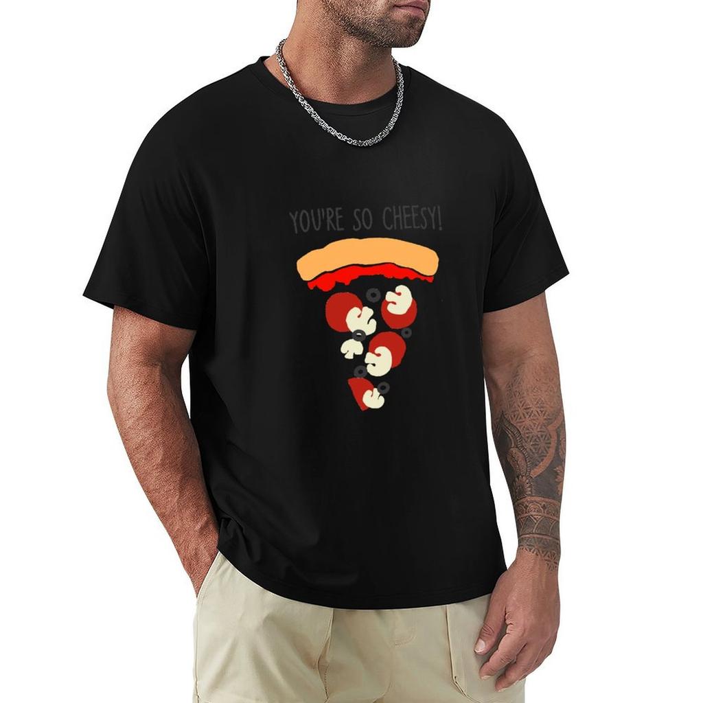 Cheesy Pizza TShirt plus size clothes vintage clothes mens graphic tshirts funny