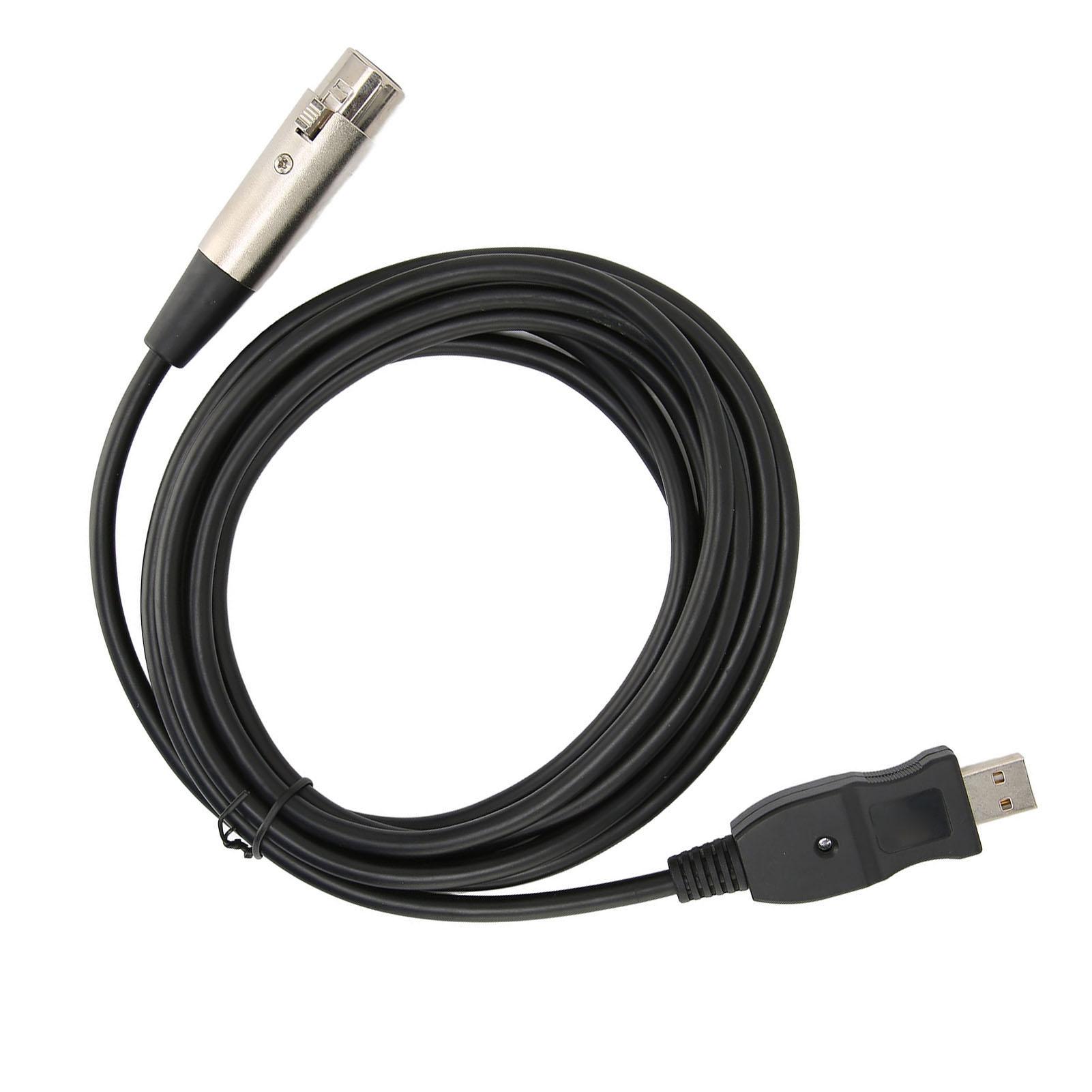 

Microphone Converter Cable USB to XLR Adapter Wire with Sound Card for Musical Instrument Recording Karaoke