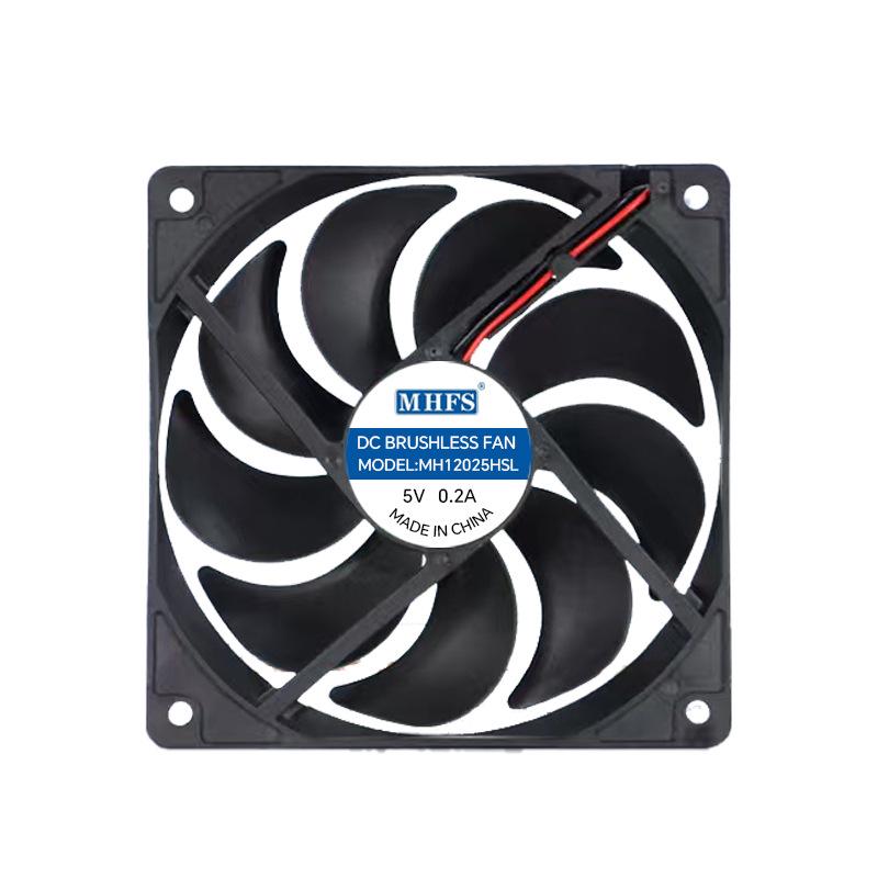 

12V 12025 Nine-Blade DC Fan - High-Speed, Low-Noise, Large Airflow for Case/Server Cooling
