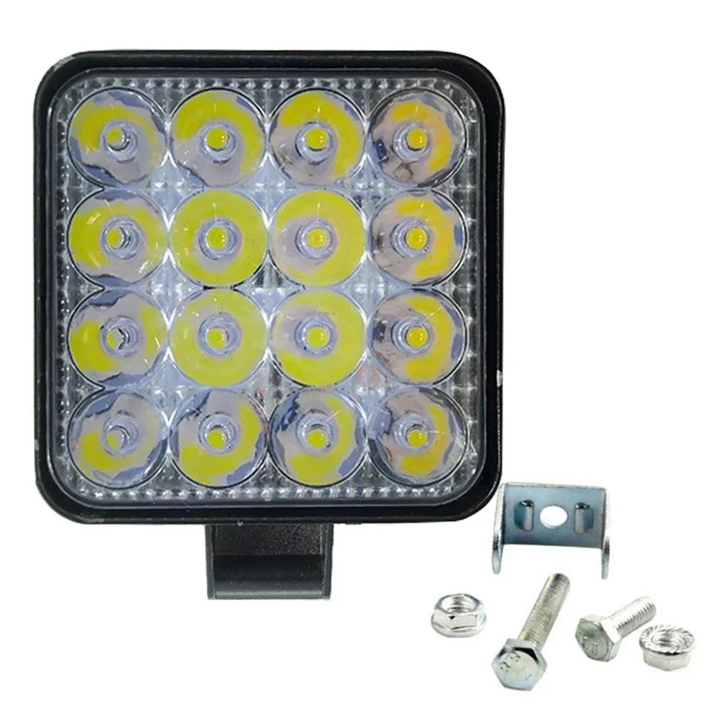 

48 Вт Автомобильный светодиодный рабочий фонарь MINI 16SMD круглый квадратный рабочий фонарь 12 В автоматический противотуманный фонарь для бездорожья для квадроциклов внедорожников универсальный прожектор