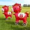 2026 Cartoon Animal Theme 3D Standing Cute Horse Aluminum Film Balloon With Wheels Children Birthday Party Photo Prop Decoration