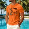 T-shirt décontracté d'été à manches courtes pour homme en tissu soie glacée séchage rapide respirant léger col rond imprimé pour activités de plein air