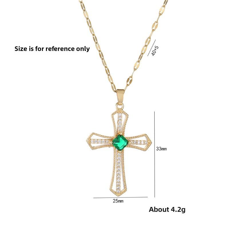 Meier Halskette europäischer und amerikanischer Stil Kreuzkette eleganter Diamantanhänger Schlüsselbein Kette