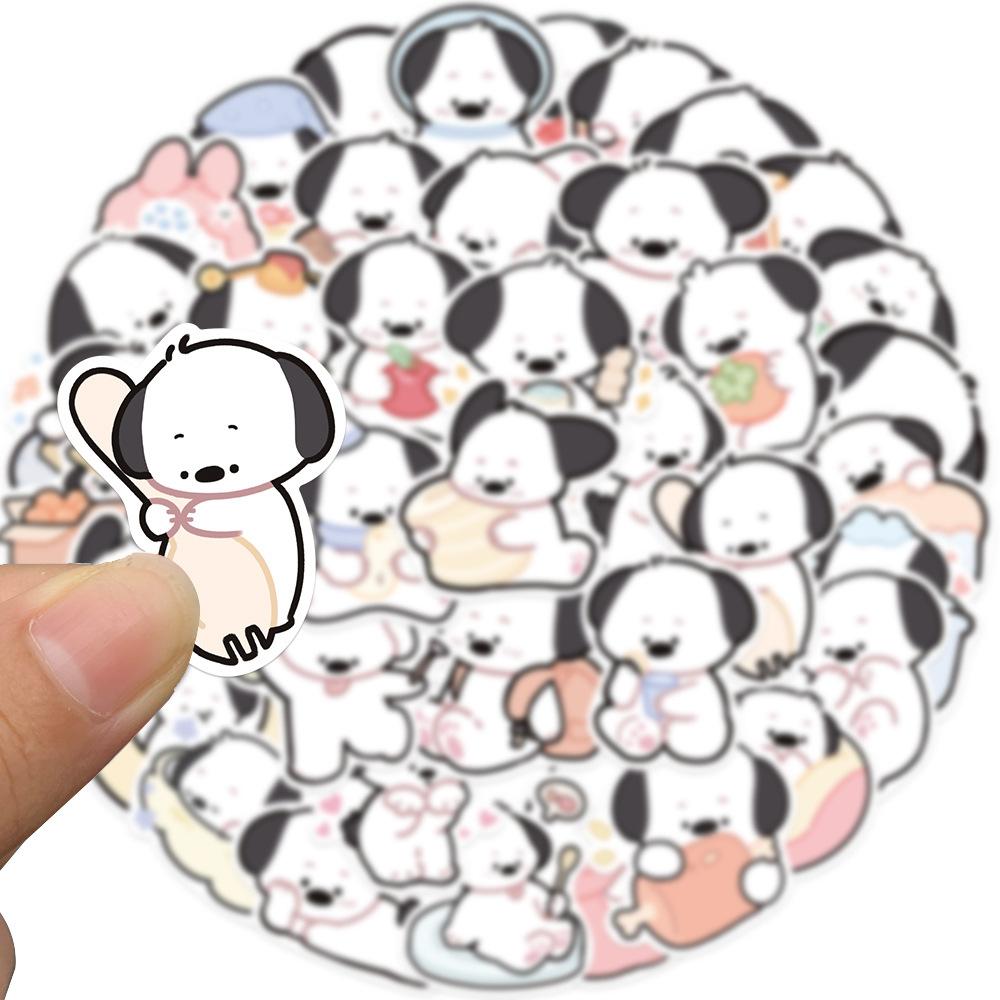 40 Cartoon Lines Puppy Doodle Stickers Trolley Box Water Cup Diary Waterproof DIY Stickers
