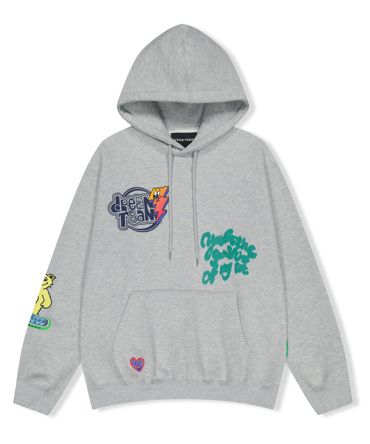 Yes Ic Y.E.S Lightning Bear Hoodie Gray M