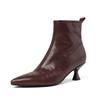 Fashion 2024 Autumn Winter Women Boot Genuine Leather Short Boots for Women Fashion Pointed Toe Med Heels Ladies Shoes Modern Boots