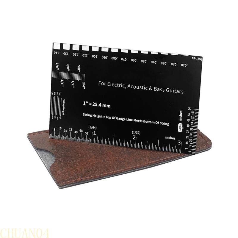 A1A2 String Action Ruler Gauge Leveling Rulers Multi Instrument String Action Gauge for Guitarists and Instrument Technicians чёрный